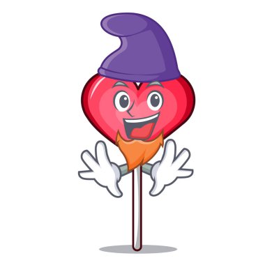 Elf kalp lolipop karakter karikatür