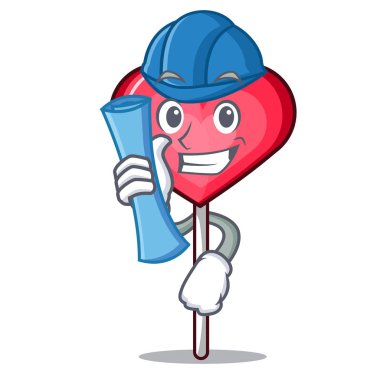 Mimar kalp lolipop karakter karikatür