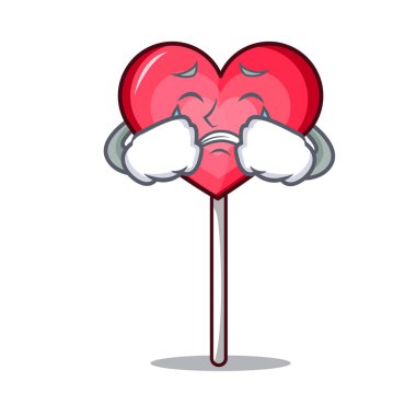 Ağlayan Kalp lolipop maskot çizgi film