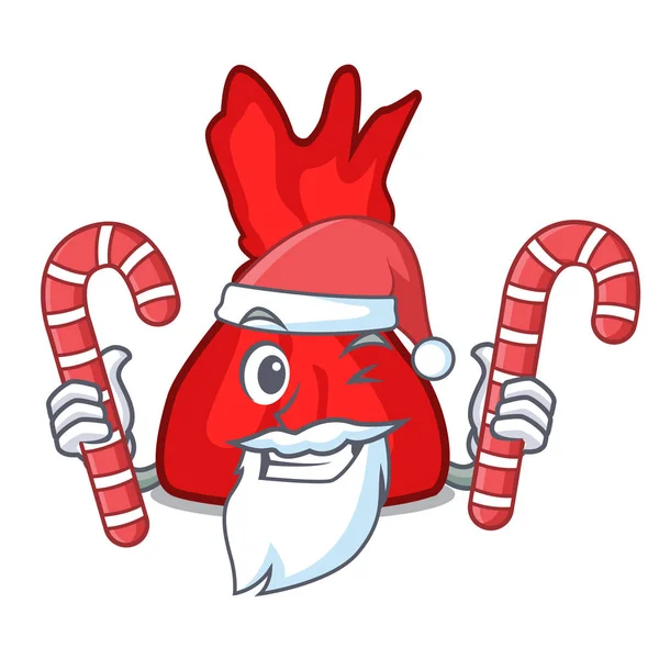 Santa şeker sarıcı şeker maskot karikatür ile