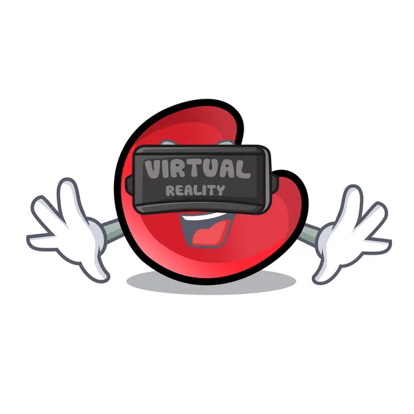 Virtual reality candy moon mascot cartoon — Stock Vector