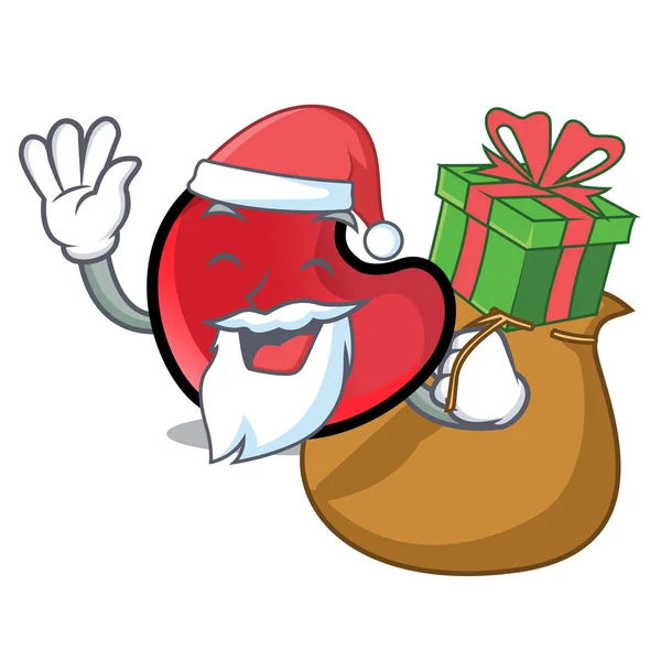 Papai Noel com presente doce lua mascote cartoon — Vetor de Stock