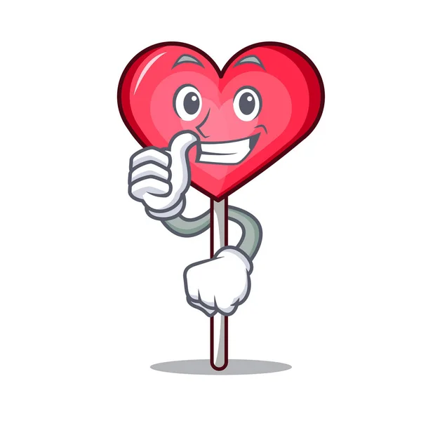 Μπράβο καρδιά γλειφιτζούρι χαρακτήρα κινουμένων σχεδίων — Διανυσματικό Αρχείο