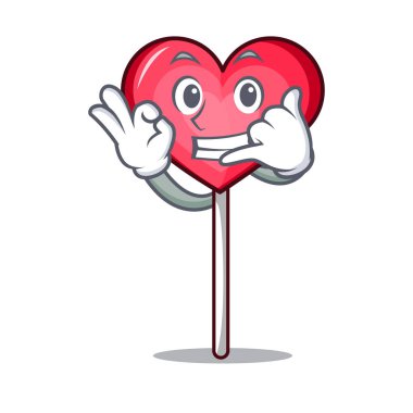 Bana kalp lolipop maskot çizgi film de