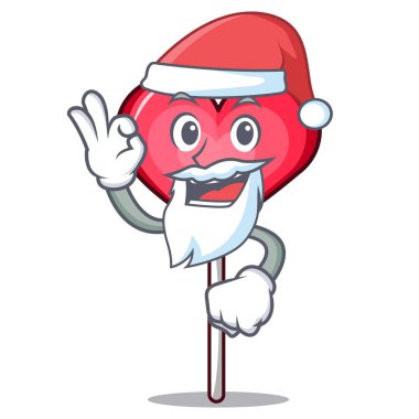 Santa kalp lolipop maskot çizgi film