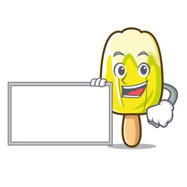 Kurulu limon dondurma karakter karikatür ile