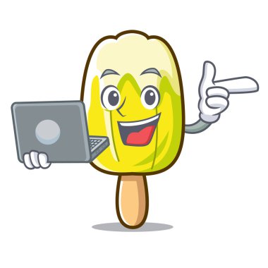 Dizüstü limon dondurma karakter karikatür ile