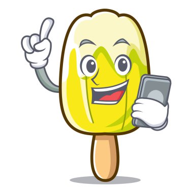 Telefon limon dondurma karakter karikatür ile