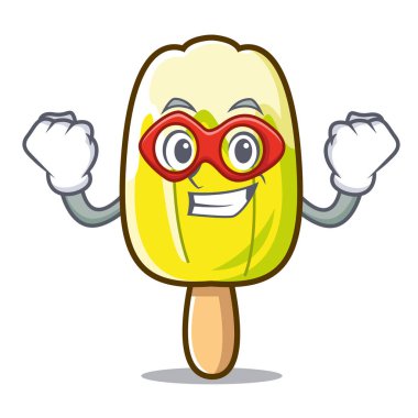 Süper kahraman limon dondurma karakter karikatür