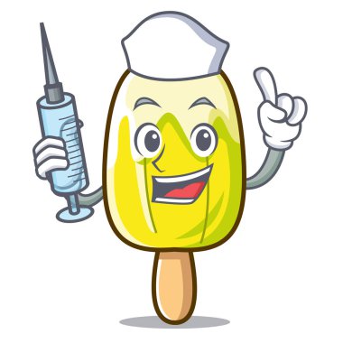 Hemşire limon dondurma karakter karikatür