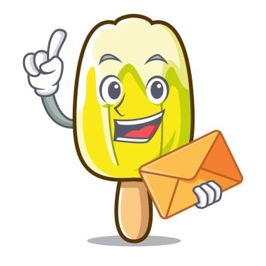 Zarf limon dondurma karakter karikatür ile