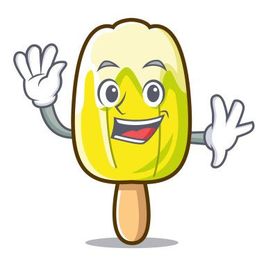 Limon dondurma karakter karikatür sallayarak