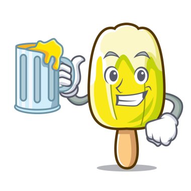 Suyu limon dondurma maskot karikatür ile