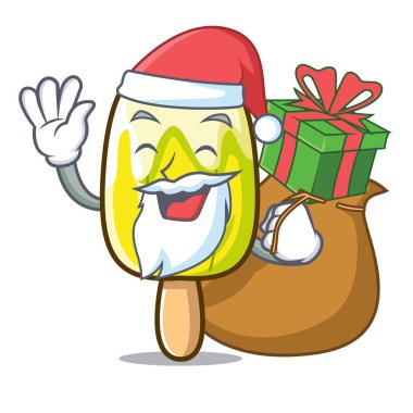 Noel Baba hediye limon dondurma maskot karikatür ile