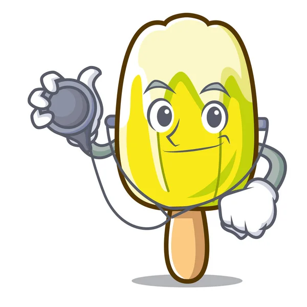 Docteur crème glacée citron personnage dessin animé — Image vectorielle