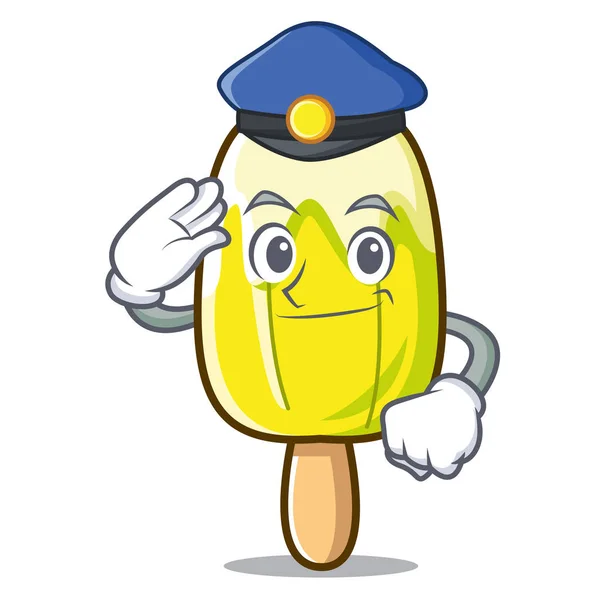 Polícia limão sorvete personagem desenhos animados —  Vetores de Stock