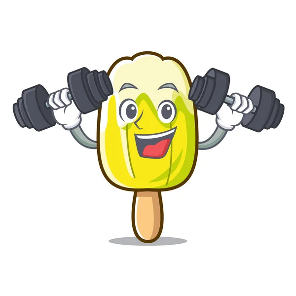 Fitness lemon es krim karakter kartun - Stok Vektor