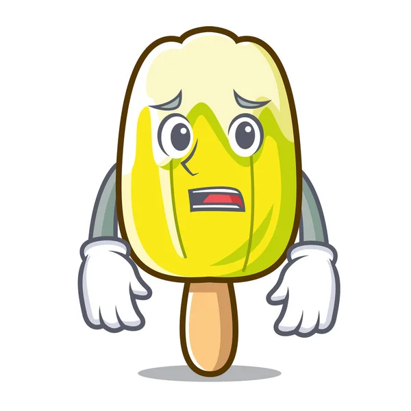 Afraid lemon ice cream mascot cartoon — Stock Vector
