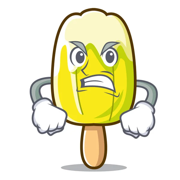 Mascotte de crème glacée citron colère dessin animé — Image vectorielle