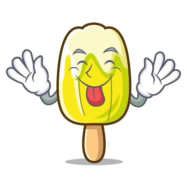 Língua fora limão sorvete mascote desenhos animados —  Vetores de Stock