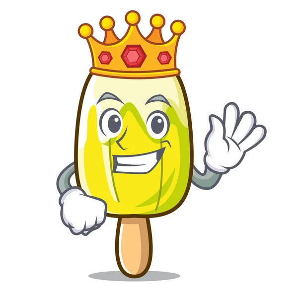 König Zitroneneis Maskottchen Cartoon — Stockvektor
