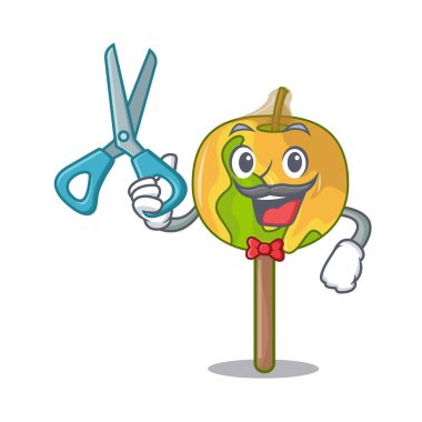 Kuaför şeker elma karakter karikatür