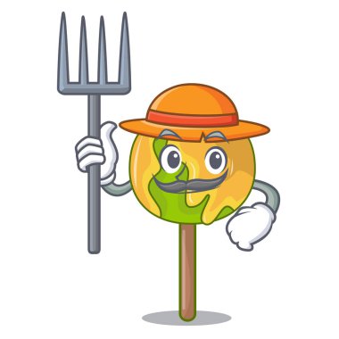 Çiftçi şeker elma karakter karikatür