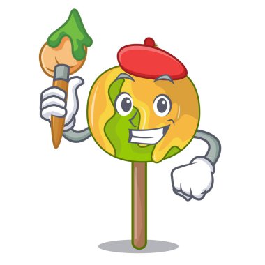 Sanatçı şeker elma karakter karikatür