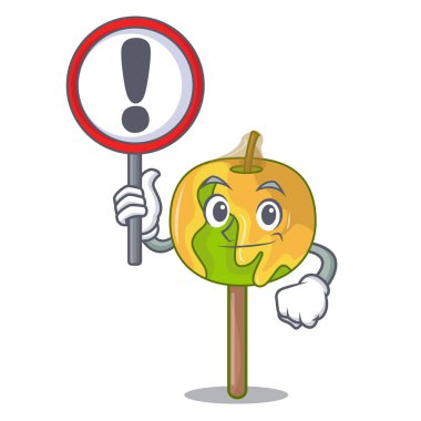 İşareti şeker elma karakter karikatür ile