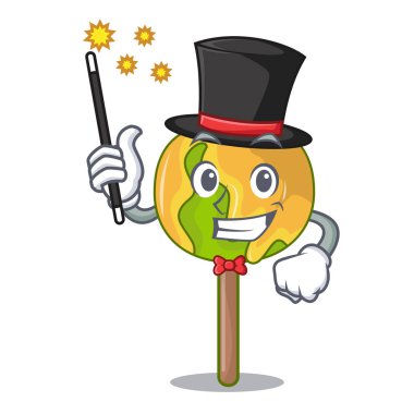 Sihirbaz şeker elma maskot çizgi film