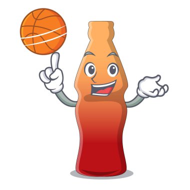 Basketbol kola şişe jöleli şeker karakter karikatür ile