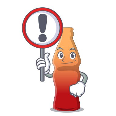 İşareti kola şişe jöleli şeker karakter karikatür ile