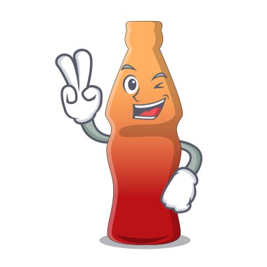 Jöleli şeker karakter karikatür iki parmak kola şişe