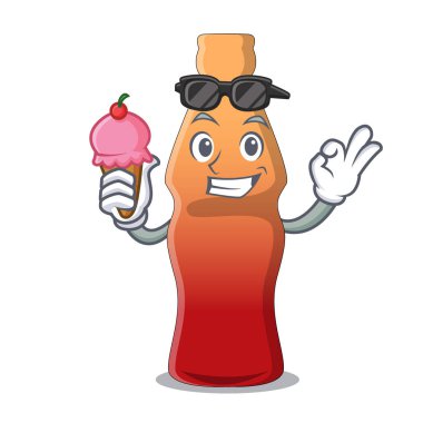 Dondurma kola şişe jöleli şeker karakter karikatür ile