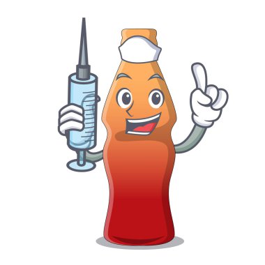 Jöleli şeker karakter karikatür hemşire kola şişe