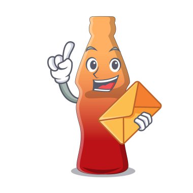 Zarf kola şişe jöleli şeker karakter karikatür ile