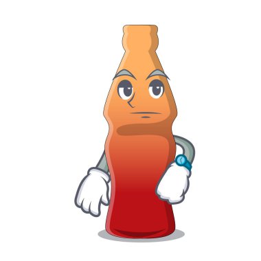 Kola şişesi jöleli şeker maskot karikatür bekliyor