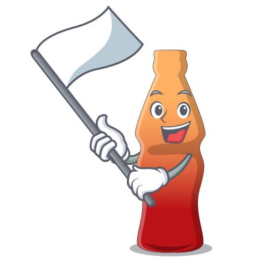 Bayrak kola şişe jöleli şeker maskot karikatür ile