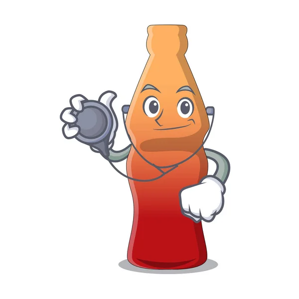 Orvos cola üveg zselés cukorka karakter cartoon — Stock Vector