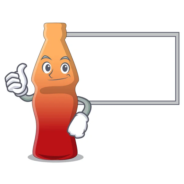 Pouces vers le haut avec conseil bouteille de cola gelée bonbons personnage dessin animé — Image vectorielle
