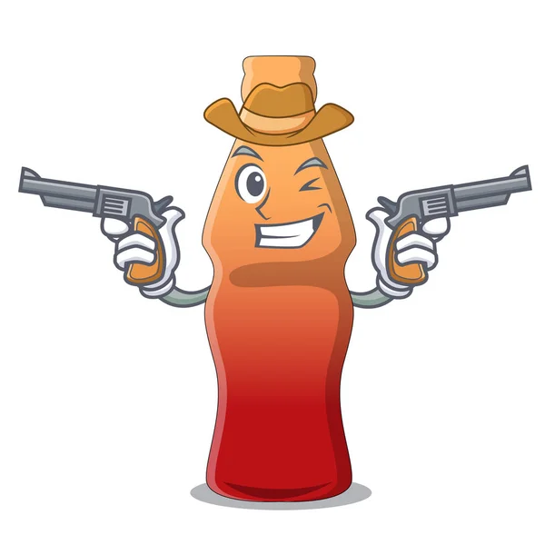 Jöleli şeker karakter karikatür kovboy kola şişe — Stok Vektör