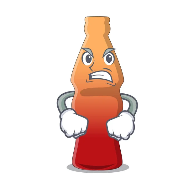 Dühös cola üveg zselés cukorka kabalája rajzfilm — Stock Vector