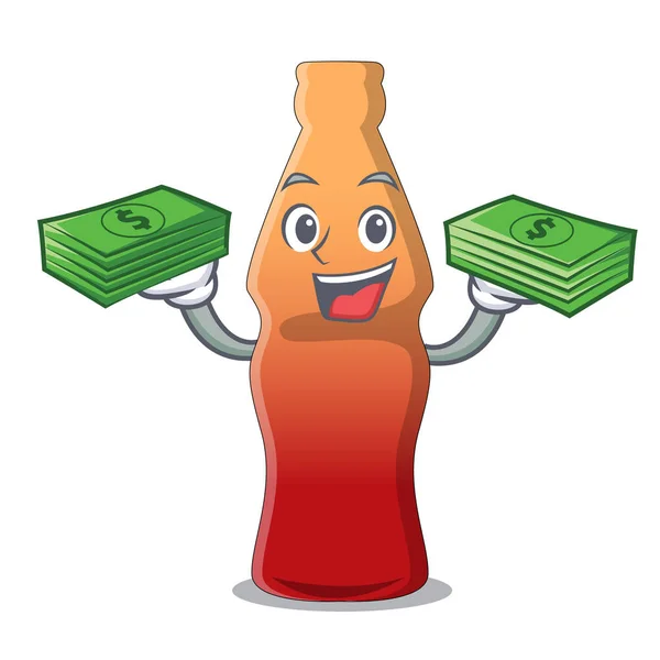 With money bag cola bottle jelly candy mascot cartoon — Stock Vector