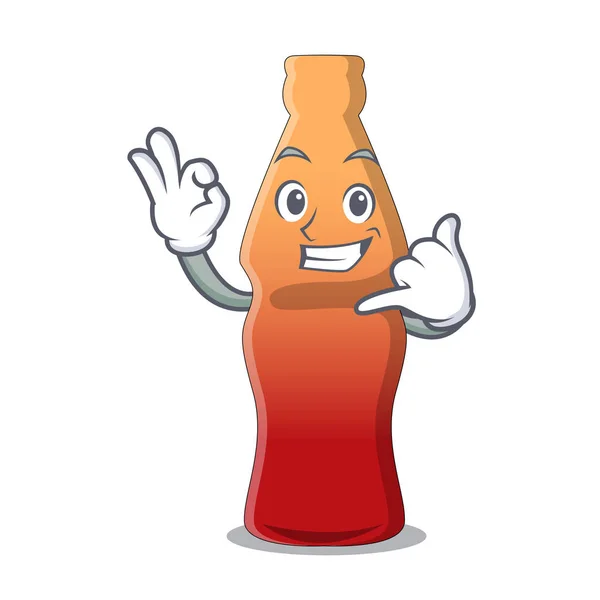 Llámame cola botella jalea caramelo mascota dibujos animados — Vector de stock