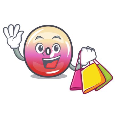 Alışveriş jöle yüzük şeker karakter karikatür vektör çizim
