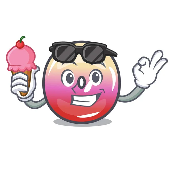 Con helado de gelatina anillo caramelo personaje de dibujos animados — Vector de stock