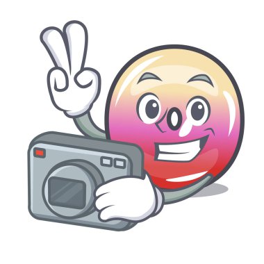 Fotoğrafçı jöle yüzük şeker maskot çizgi film