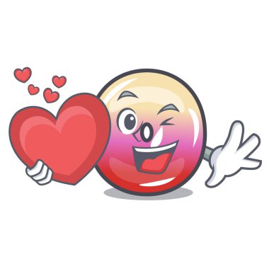 Kalp jöle yüzük şeker maskot karikatür ile