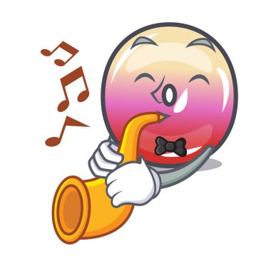 Trompet jöle yüzük şeker maskot karikatür ile