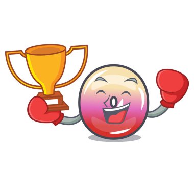 Kazanan jöle yüzük şeker maskot karikatür boks